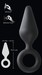 Anal Plug L - fogógyűrűs anál kúp dildó - nagy (fekete) kép