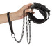 Bad Kitty - drágakőmintás nyakörv pórázzal (fekete) kép
