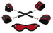 Bad Kitty - keresztpántos kötöző szett (4 részes) - fekete-piros kép