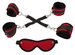 Bad Kitty - keresztpántos kötöző szett (4 részes) - fekete-piros kép