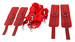 Bad Kitty - tépőzáras, műbőr ágyhoz kötöző szett (piros) kép
