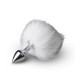 Easytoys Bunny NO1 - fém anál dildó nyuszifarokkal (ezüst-fehér) kép