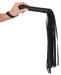 Fetish - hosszú, műbőr korbács (56 cm) - fekete kép