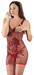 Mandy Mystery - kivágott hátú virágos necc ruha tangával (piros) kép