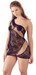 Mandy Mystery - virágos-hálós aszimmetrikus csipke ruha (fekete) kép