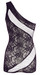 Mandy Mystery - virágos-hálós aszimmetrikus csipke ruha (fekete) kép