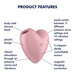 Satisfyer Cutie Heart - akkus, léghullámos csikló vibrátor (pink) kép