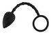 Szilikon erekciógyűrű análkúppal (fekete) kép