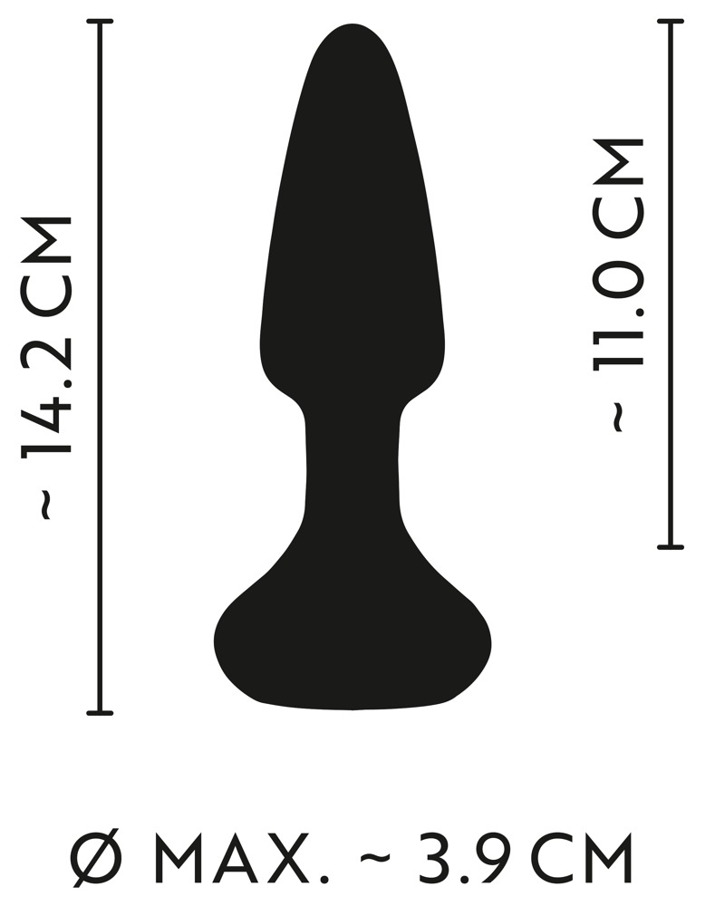 Anos - akkus, rádiós, forgó gyöngyös anál kúp vibrátor (fekete) Dildó, vibrátor, butt-plug kép