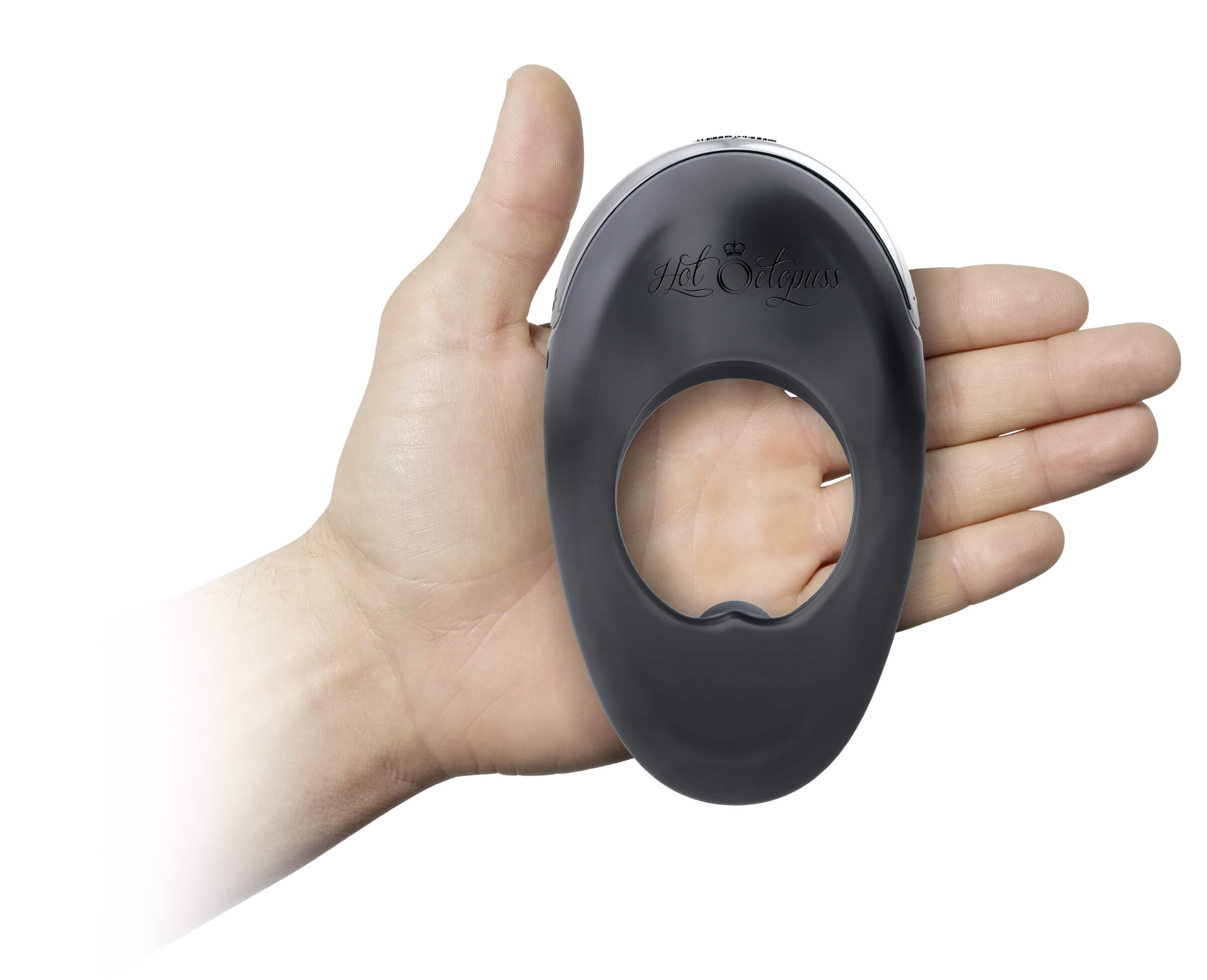 Atom Plus - akkus, dupla-motoros péniszgyűrű (fekete) Péniszgyűrű, heregyűrű kép