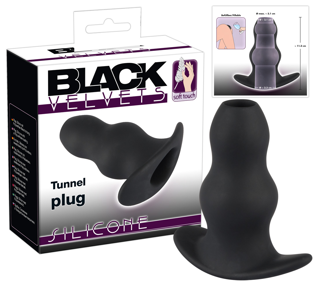 Black Velvet Tunnel - üreges análtágító dildó (fekete) kép