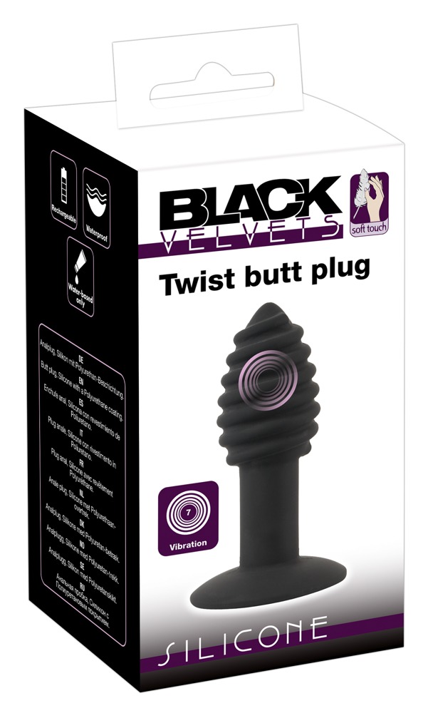 Black Velvet Twist - akkus, szilikon anál vibrátor (fekete) kép