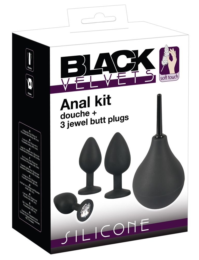 Black Velvet - anál dildó szett (4 részes) - fekete kép