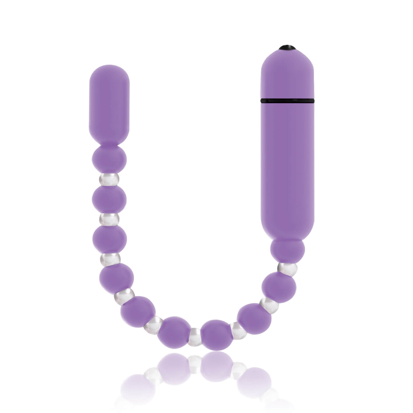 Booty Beads 2 - hajlítható, gyöngyös anál vibrátor (levendula) Análfüzérek, anál gyöngysorok kép