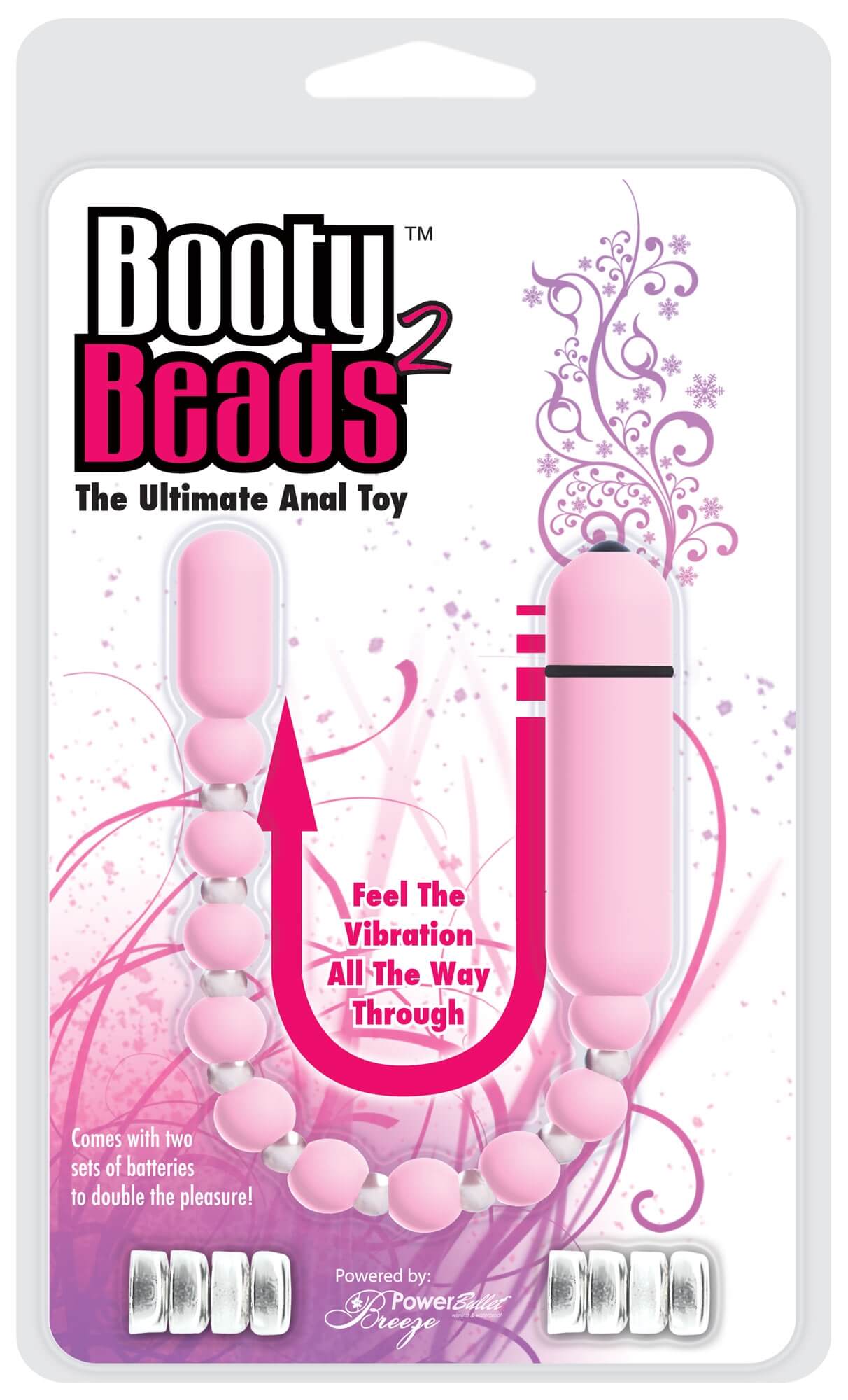 Booty Beads 2 - hajlítható, gyöngyös anál vibrátor (pink) Análfüzérek, anál gyöngysorok kép