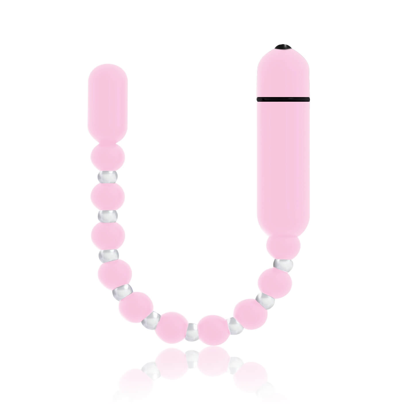 Booty Beads 2 - hajlítható, gyöngyös anál vibrátor (pink) Análfüzérek, anál gyöngysorok kép