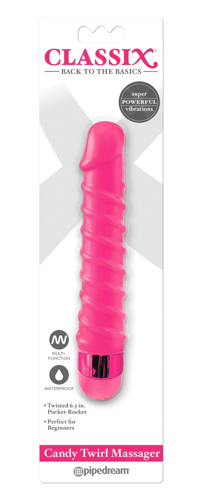 Classix Candy Twirl - szex-spirál műpénisz vibrátor (pink) Vibrátorok (rezgő vibrátor) kép