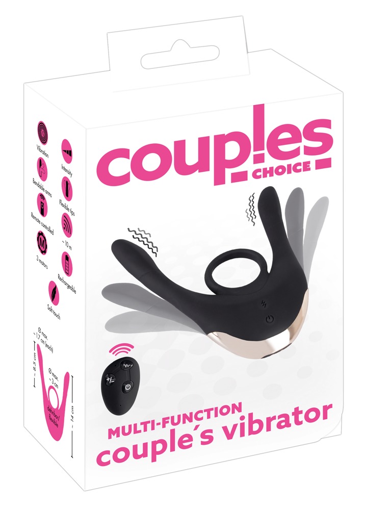 Couples Choice - akkus, 3 motoros párvibrátor (fekete) Vibrátorok (rezgő vibrátor) kép