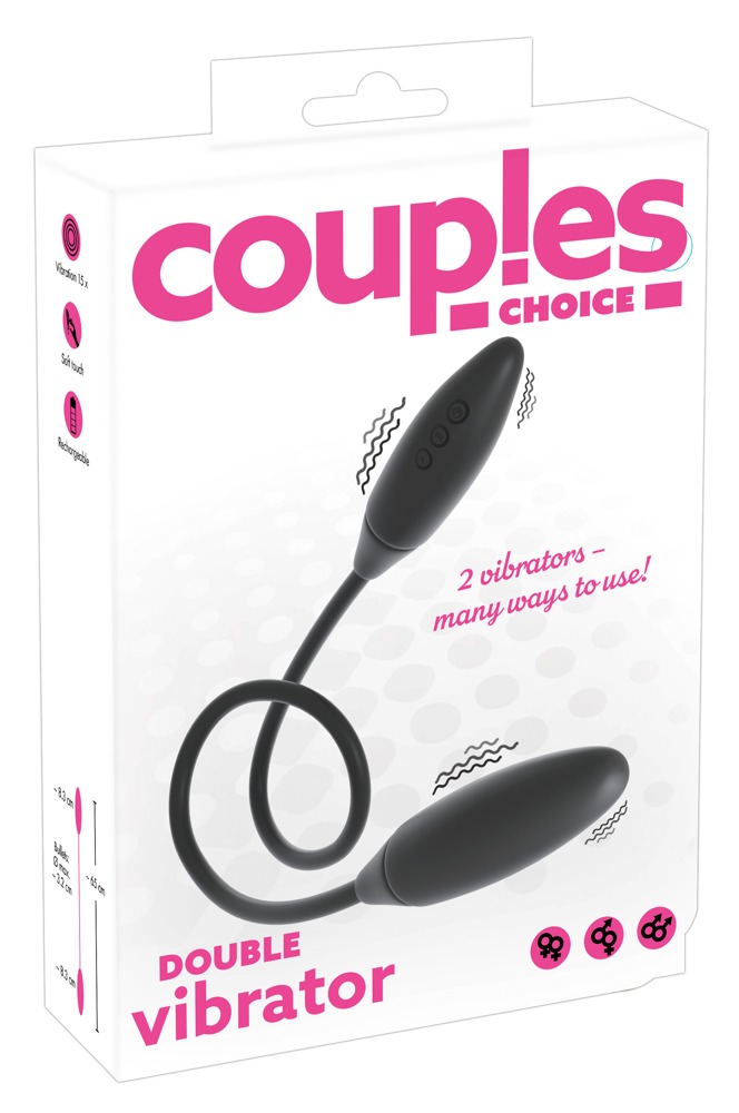 Couples Choice - akkus, dupla vibrátor (fekete) Vibrátorok (rezgő vibrátor) kép