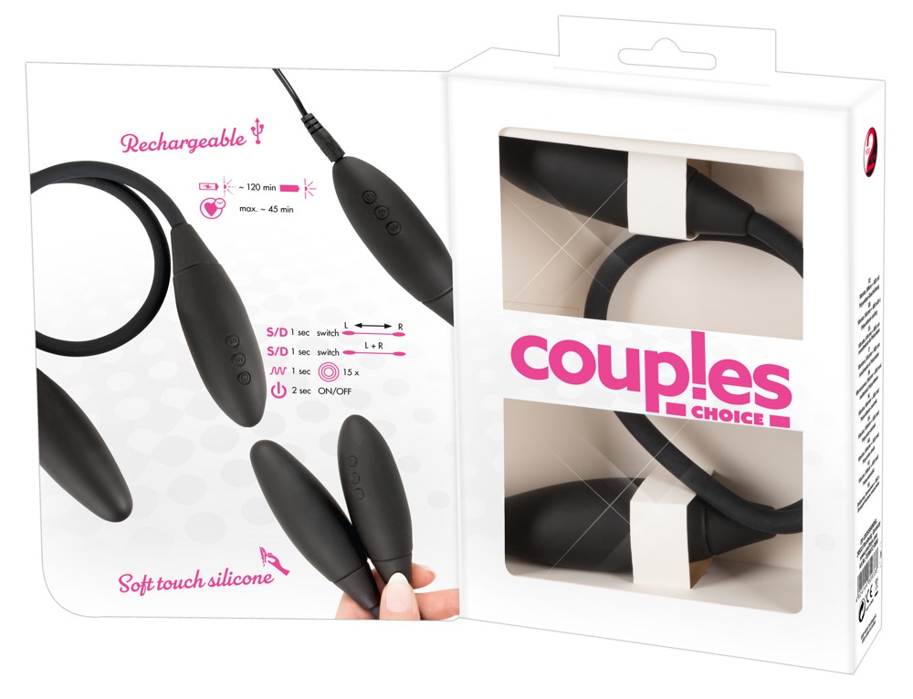 Couples Choice - akkus, dupla vibrátor (fekete) Vibrátorok (rezgő vibrátor) kép