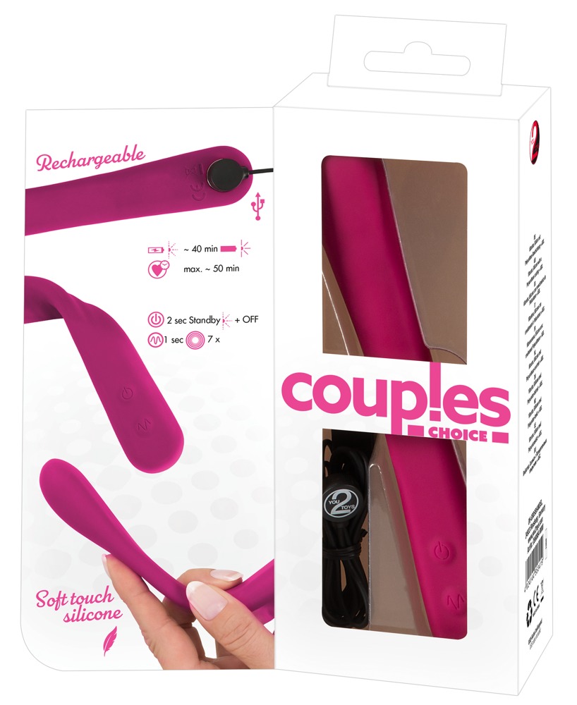 Couples Choice - akkus, kétmotoros vibrátor (pink) Vibrátorok (rezgő vibrátor) kép