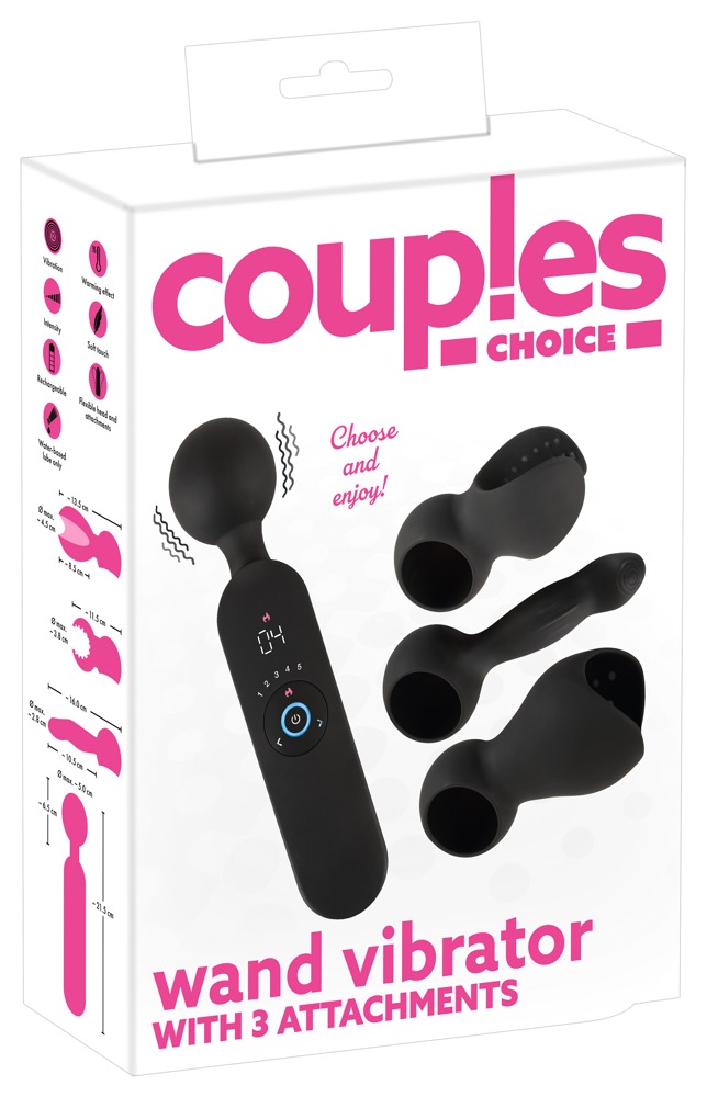 Couples Choice - akkus, melegítős masszírozó vibrátor (fekete) kép