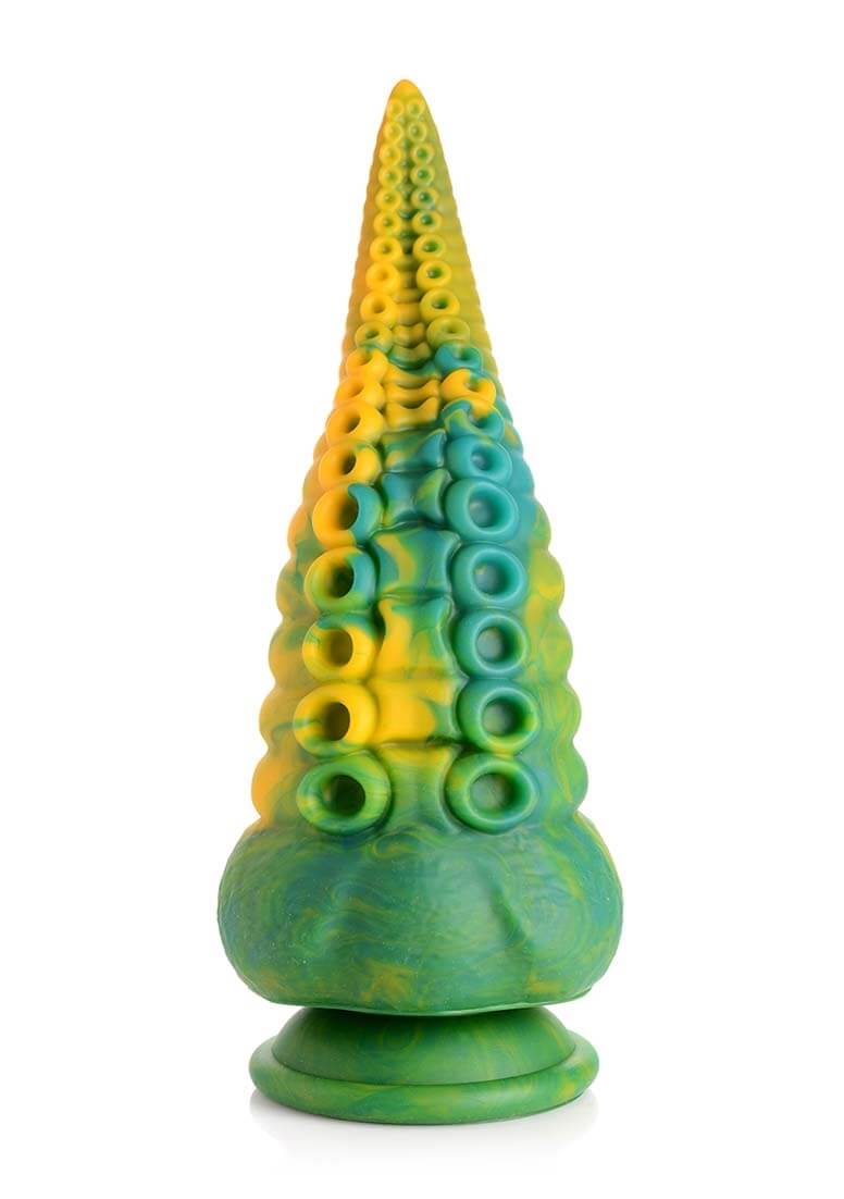 Creature Cocks Monstropus - polipkar szilikon dildó - 22 cm (sárga-zöld) kép