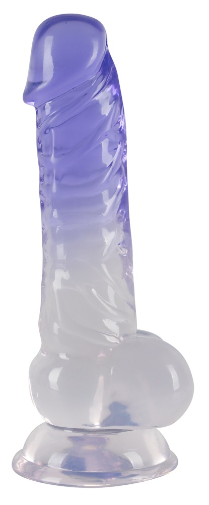 Crystal Clear - talpas herés dildó - 19,5 cm (áttetsző-lila) Dildók (nem rezgő) kép