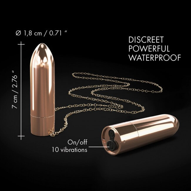DORCEL - akkus, vízálló vibrátor nyaklánc (rosegold) Mini vibrátor (rezgő) kép