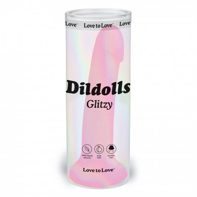 Dildolls Glitzy - tapadótalpas szilikon dildó (pink) kép