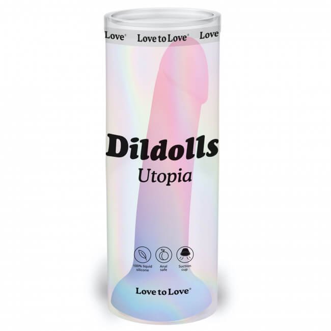 Dildolls Utopia - tapadótalpas szilikon dildó (színes) kép