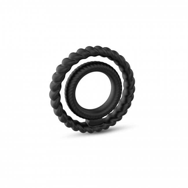 Dorcel Dual Ring - dupla here- és péniszgyűrű (fekete) kép