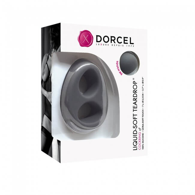 Dorcel Liquid-soft Teardrop - péniszgyűrű (szürke) Péniszgyűrű, heregyűrű kép