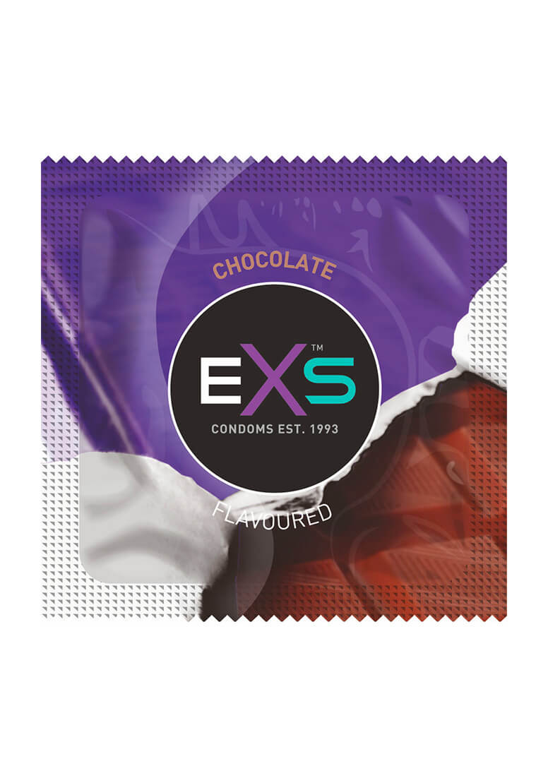 EXS Hot Chocolate - óvszer csoki ízesítéssel - fekete (100 db) kép