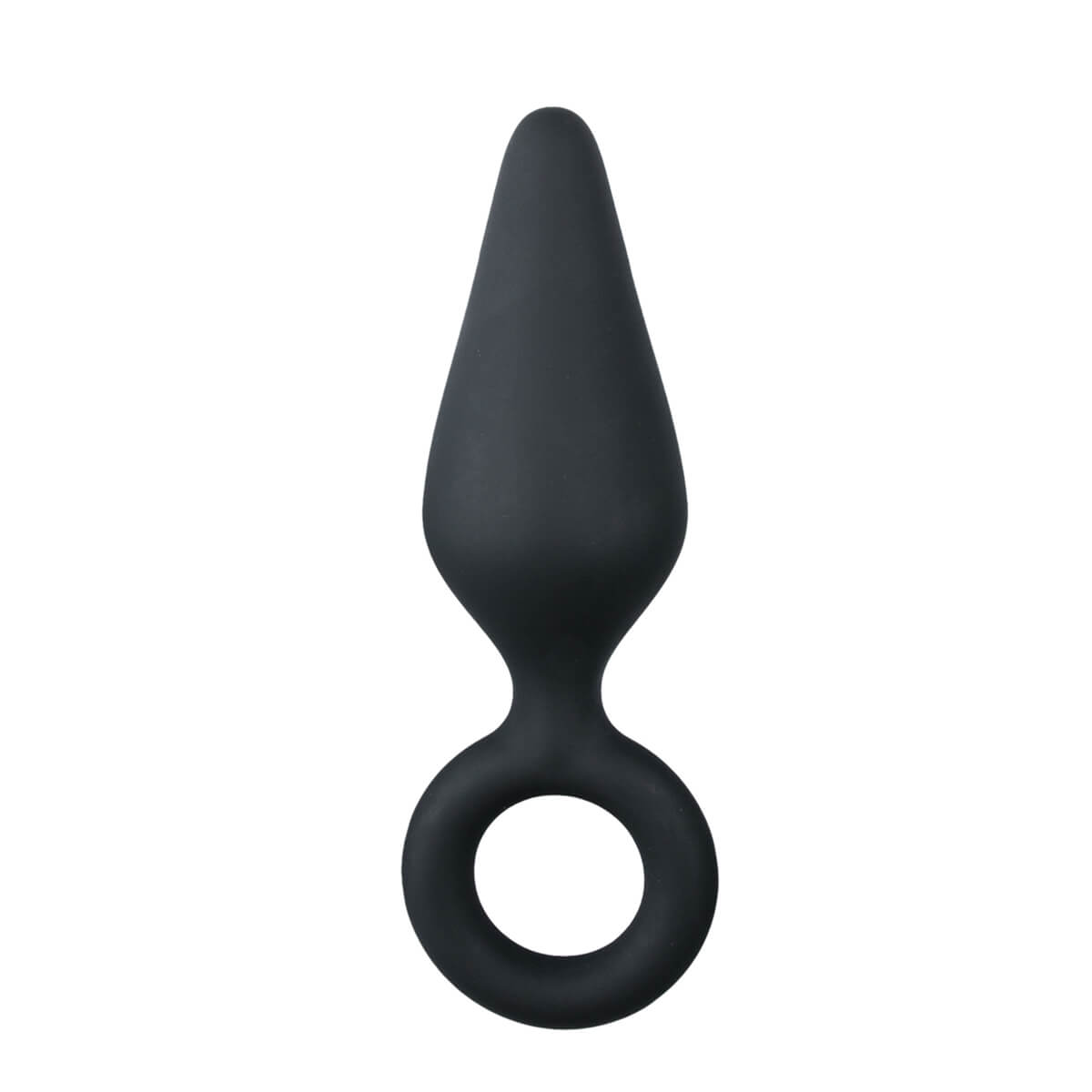 Easytoys Pointy Plug - fogógyűrűs anál dildó - közepes (fekete) Dildó, vibrátor, butt-plug kép