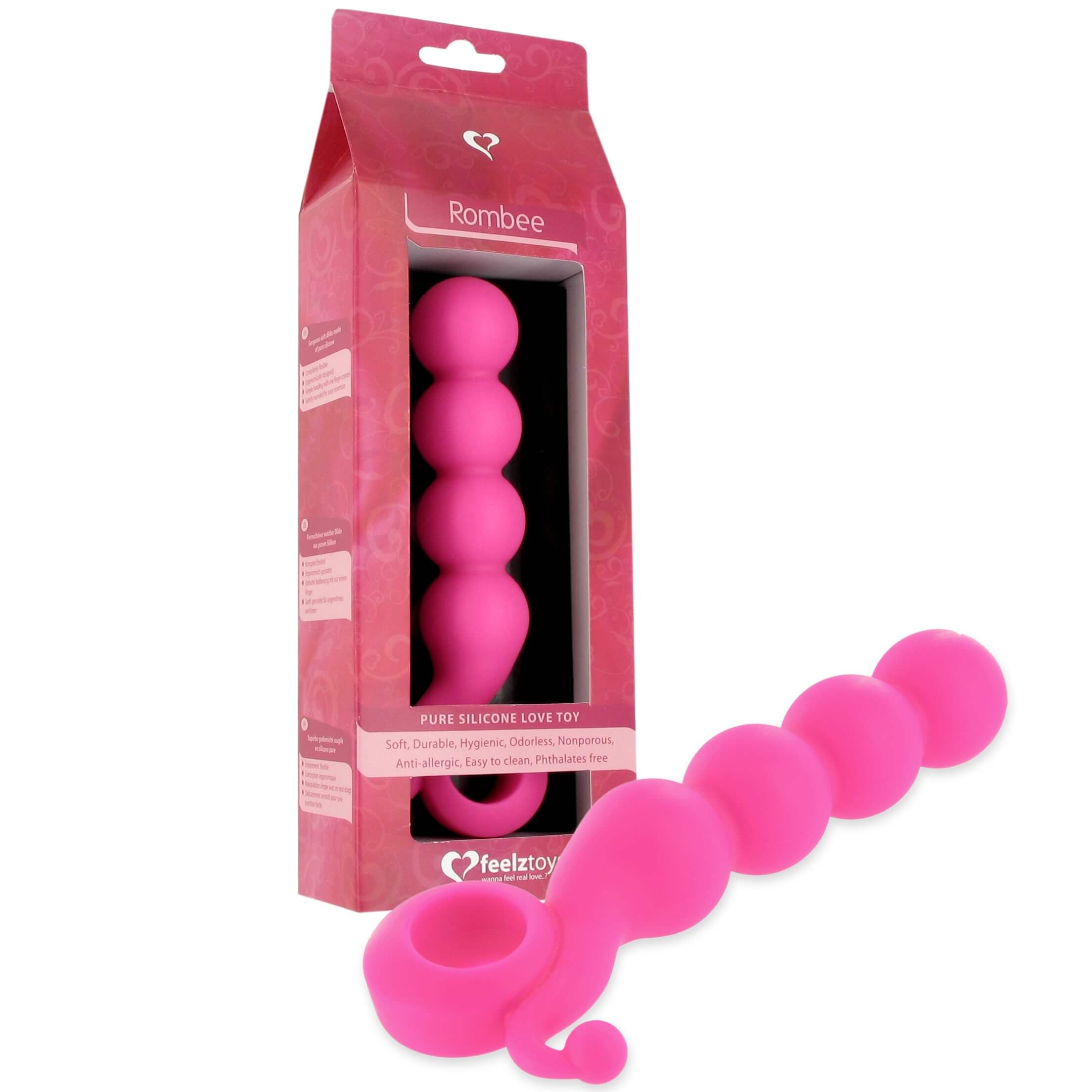 FEELZTOYS Rombee - 4 golyós anál bot dildó (pink) kép