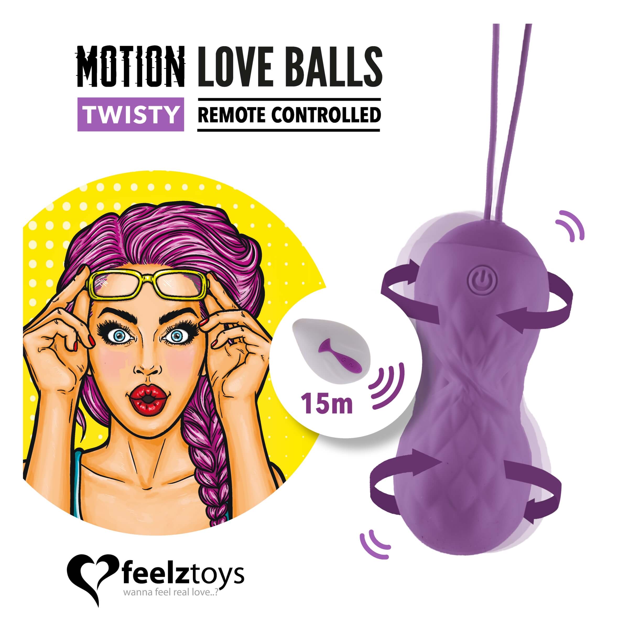 FEELZTOYS Twisty - akkus, rádiós, vízálló, forgó vibrációs tojás (lila) Kéjgolyók, tojás vibrátorok kép