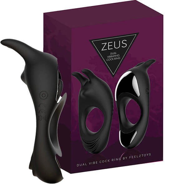 FeelzToys - Zeus dupla péniszgyűrű (fekete) kép