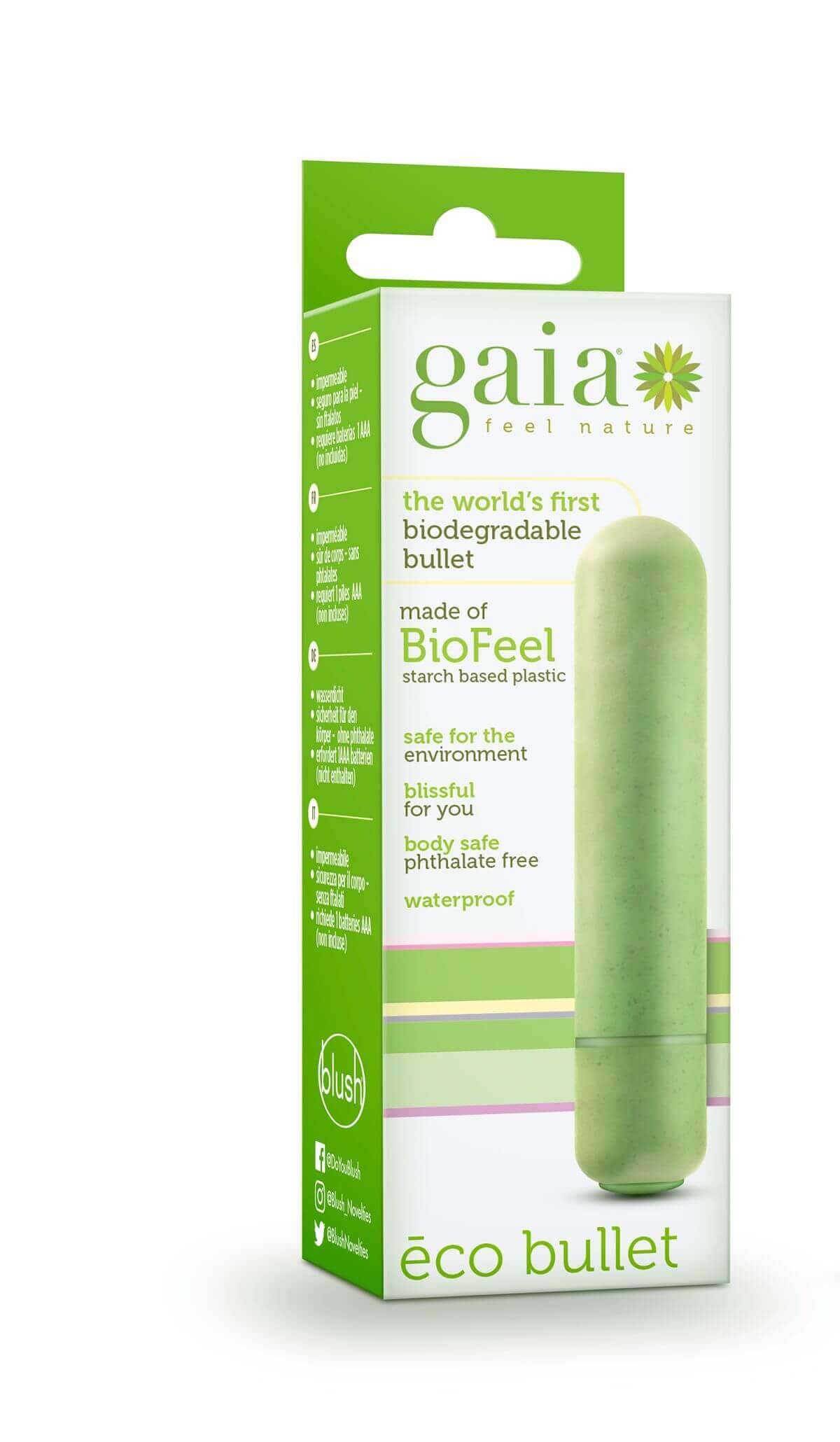 Gaia Eco M - környezetbarát rúdvibrátor (zöld) - közepes Mini vibrátor (rezgő) kép
