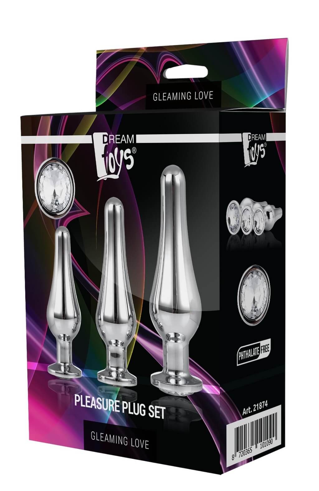 Gleaming Love - anál csúcs dildó szett - ezüst (3 részes) Dildó, vibrátor, butt-plug kép