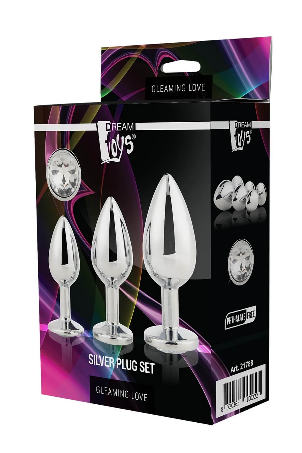 Gleaming Love - anál kúp dildó szett - ezüst (3 részes) Dildó, vibrátor, butt-plug kép