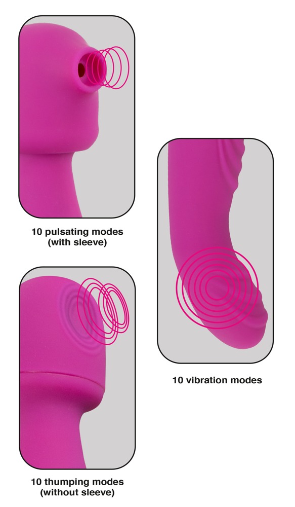 Javida Wand - akkus, 3 funkciós masszírozó vibrátor (lila) Vibrátorok (rezgő vibrátor) kép