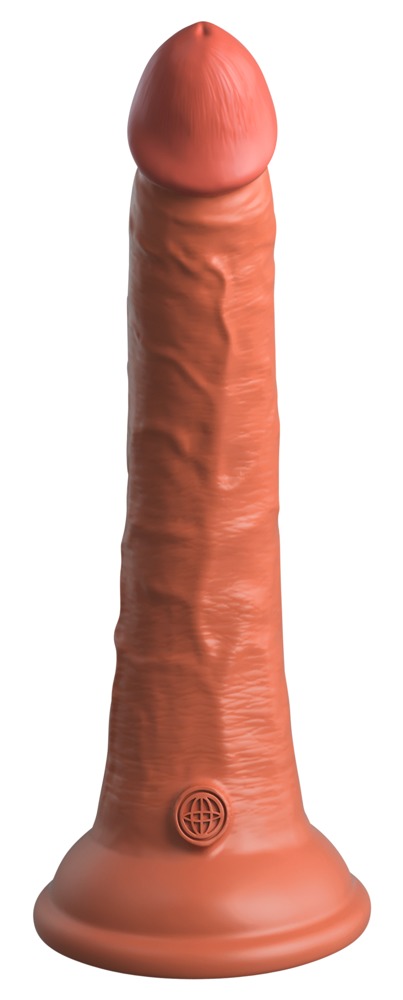 King Cock Elite 7- tapadótalpas, élethű dildó (18 cm) - sötét natúr Dildók (nem rezgő) kép