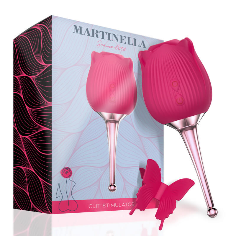 MARTINELLA Rose - akkus, nyelves 2in1 csiklóvibrátor (pink) kép
