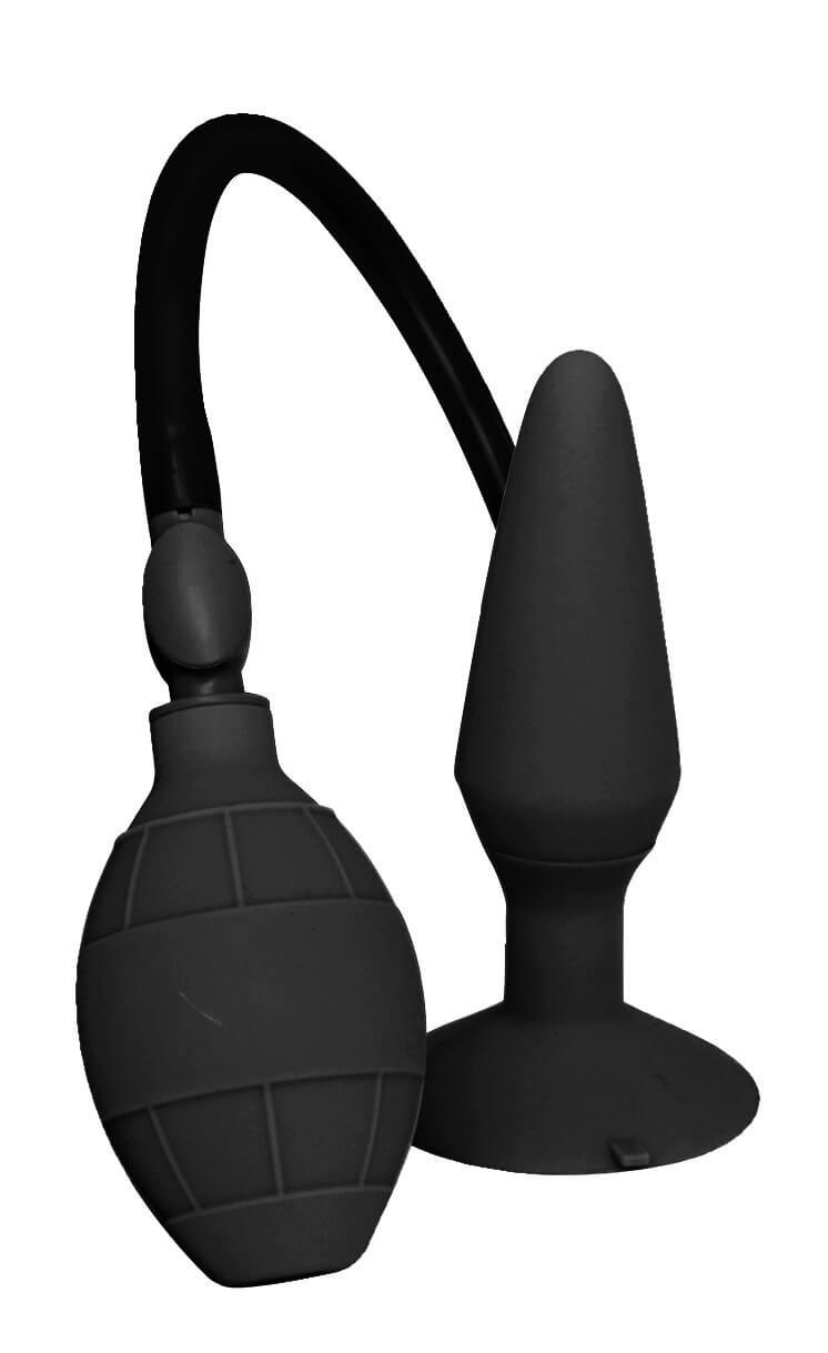 MenzStuff L - pumpálható, talpas, anál dildó - fekete (nagy) kép