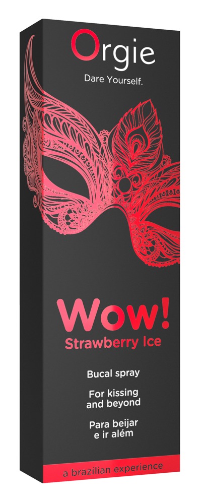 Orgie Wow Strawberry Ice - hűsítő orál spray (10 ml) Erotika pároknak kép