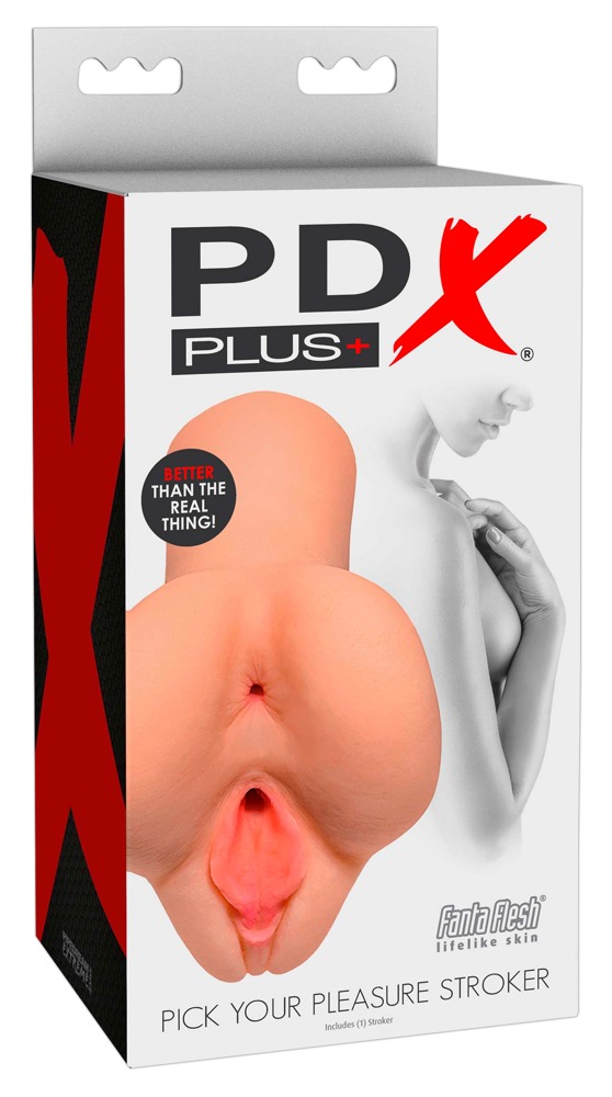 PDX Pick Your Pleasure Stroker - 2in1 élethű maszturbátor (natúr) kép
