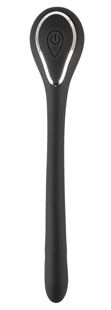 Penis Plug Dilator - akkus húgycsővibrátor (0,6-1,1 cm) - fekete Vibrátorok (rezgő vibrátor) kép