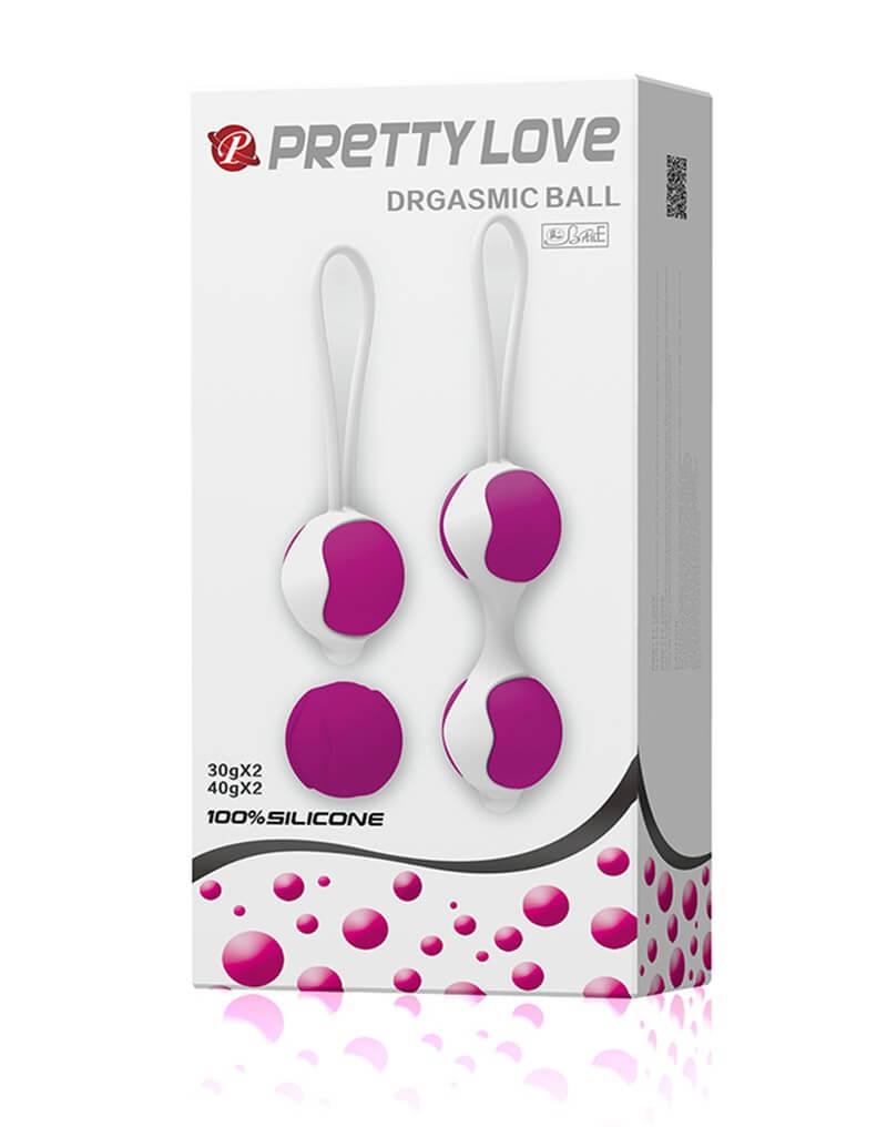 Pretty Love Orgasmic - variálható gésagolyó szett (fehér-lila) Kéjgolyók, tojás vibrátorok kép