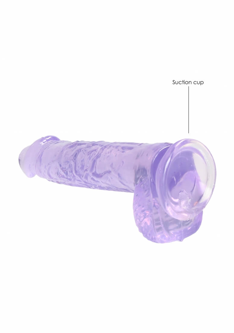 REALROCK - áttetsző élethű dildó - lila (15 cm) Dildók (nem rezgő) kép